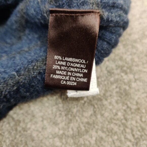 Black Brown 1826 Men's Striped V-neck Wool Sweater Blue Gray Lambswool Old Money - Picture 9 of 9